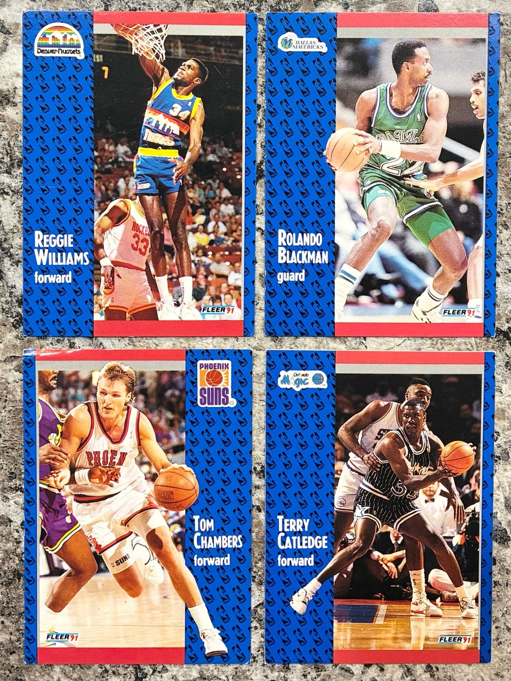 1991 Fleer Basketball Cards - Set of 4